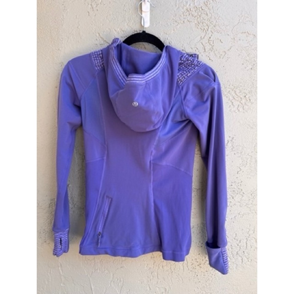 Lululemon Run Stay Warm Purple Asymmetrical Zip Hoodie Hoodie SZ 4 Athleisure - Picture 7 of 10
